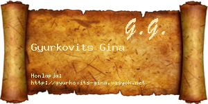 Gyurkovits Gina névjegykártya
